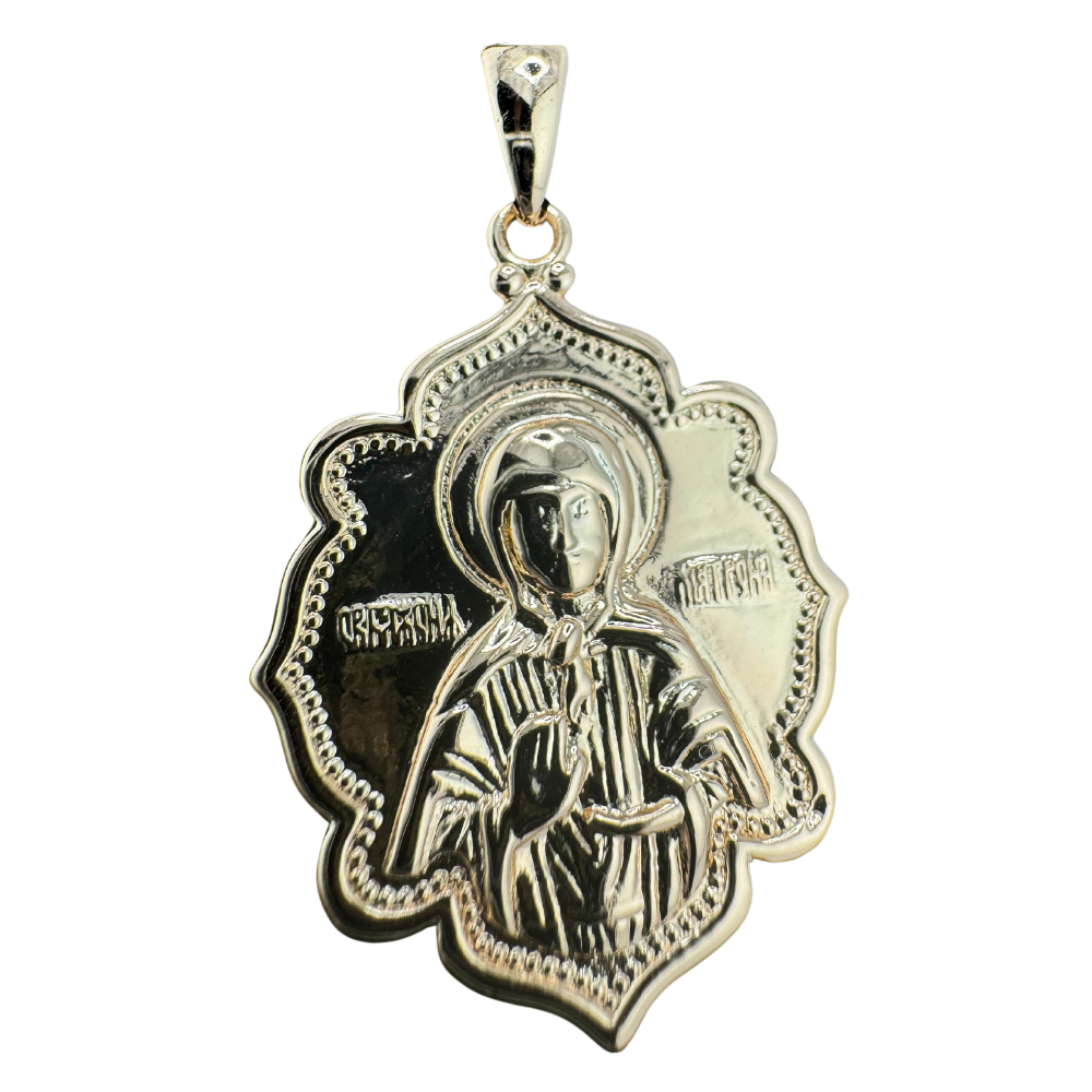 St. Matrona Pendant Plated in Rose Gold Large St. Matrona Pendant Plated in Rose Gold Large